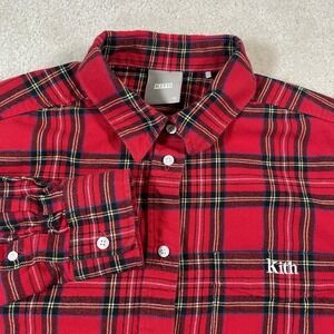 Kith Kithmas Ora Flannel Pajama Top Womens M Red Long Sleeve